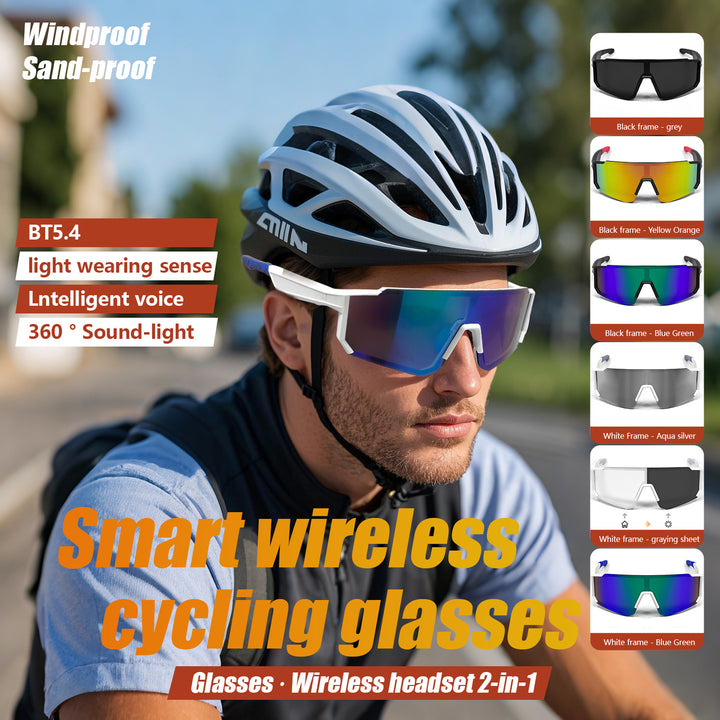 Outdoor Sports Cycling Bluetooth Glasses Music Audio Windproof Smart Goggles